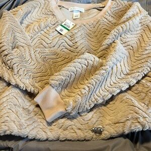 Planet Gold Beige Textured Women's Sweater